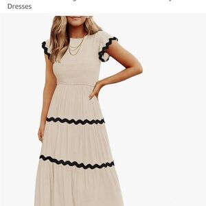 Chic Cream and Black Maxi Dress